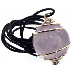 Lilac Amethyst Gemstone Sphere Spiral Pendant